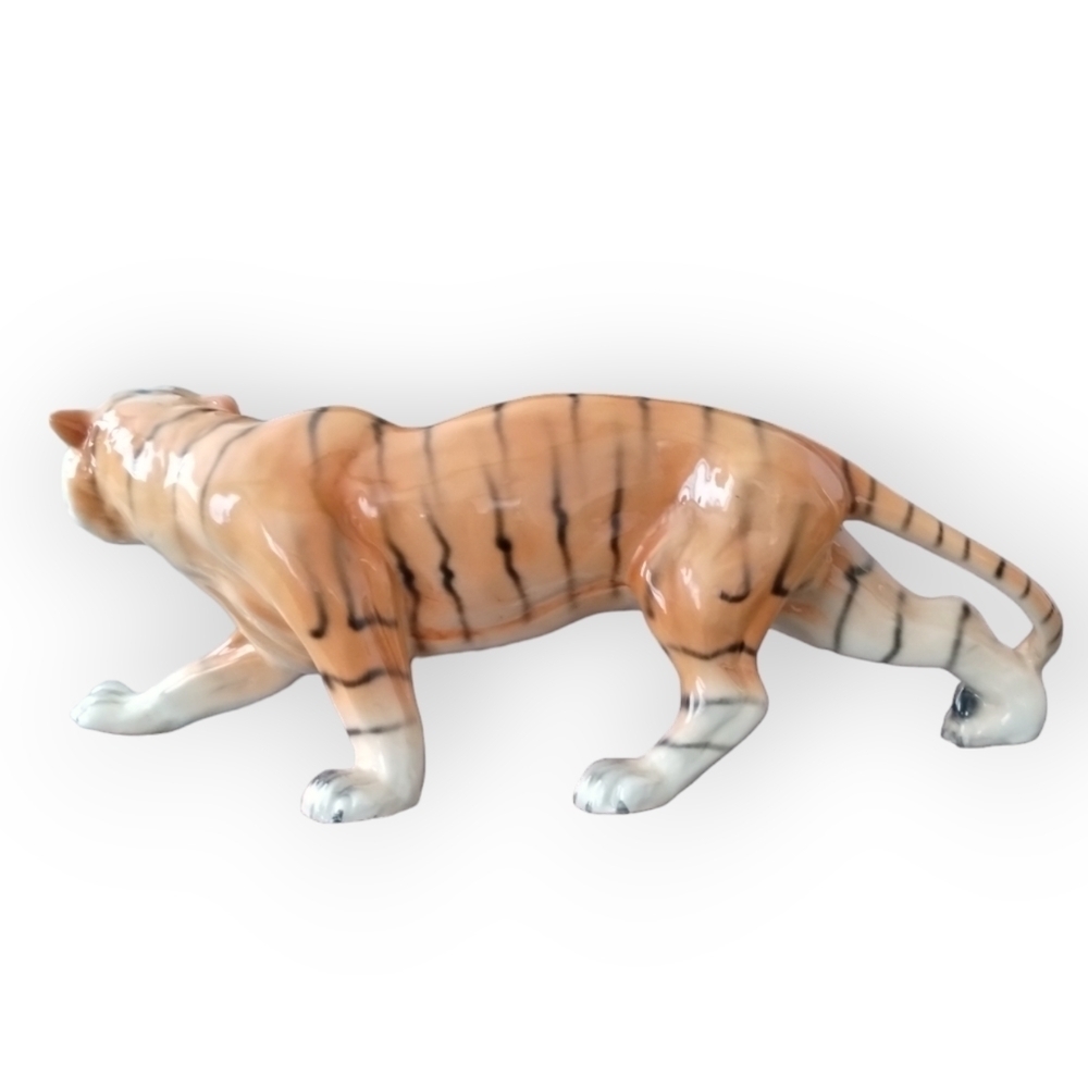 Large 17" Melba Ware England Ceramic Tiger Figurine MCM Staffordshire - Picture 2 of 9
